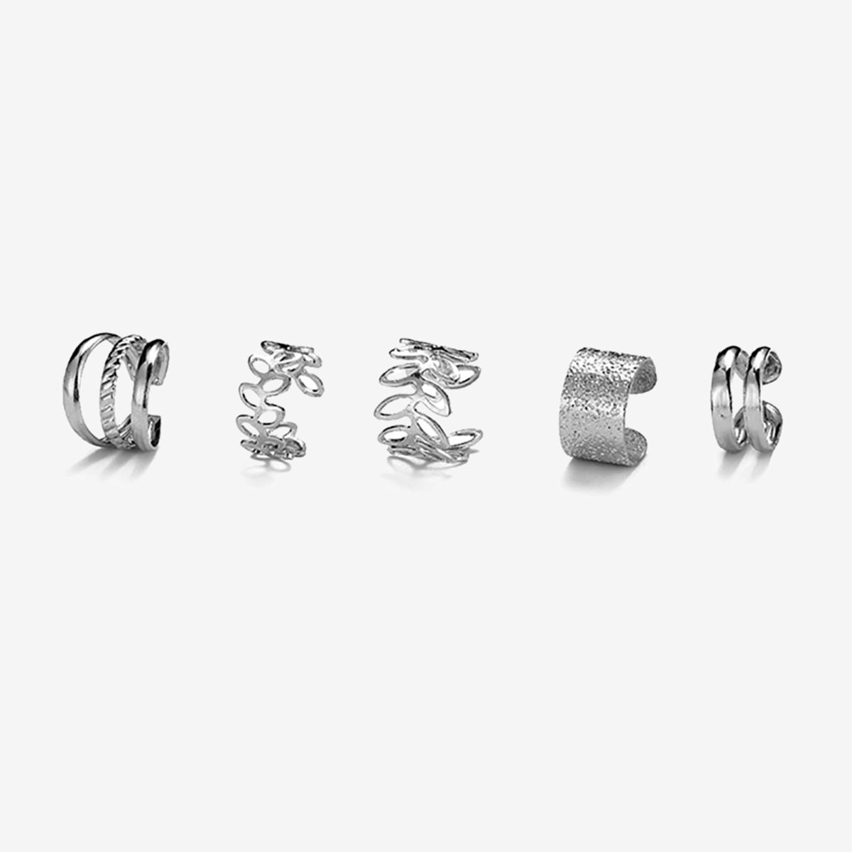 1Set Ear Cuff Black Non-Piercing Ear Clips Fake Cartilage Earrings Clip Earrings