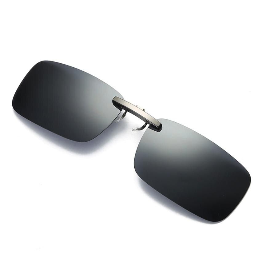 BlackMooistar #4066D Detachable Night Vision Lens Driving Metal Polarized Clip On Glasses Sunglasses