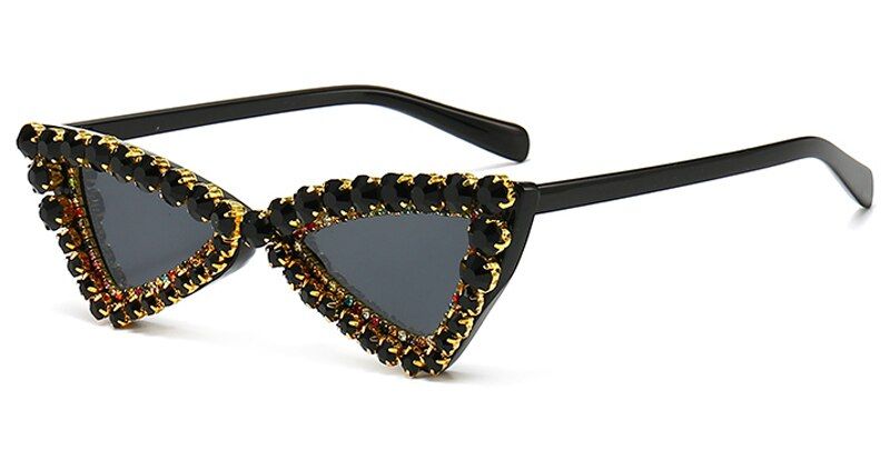 black goldPeekaboo women rhinestone sunglasses cat eye luxury party accessories red blue vintage sun glasses for ladies uv400 beach style