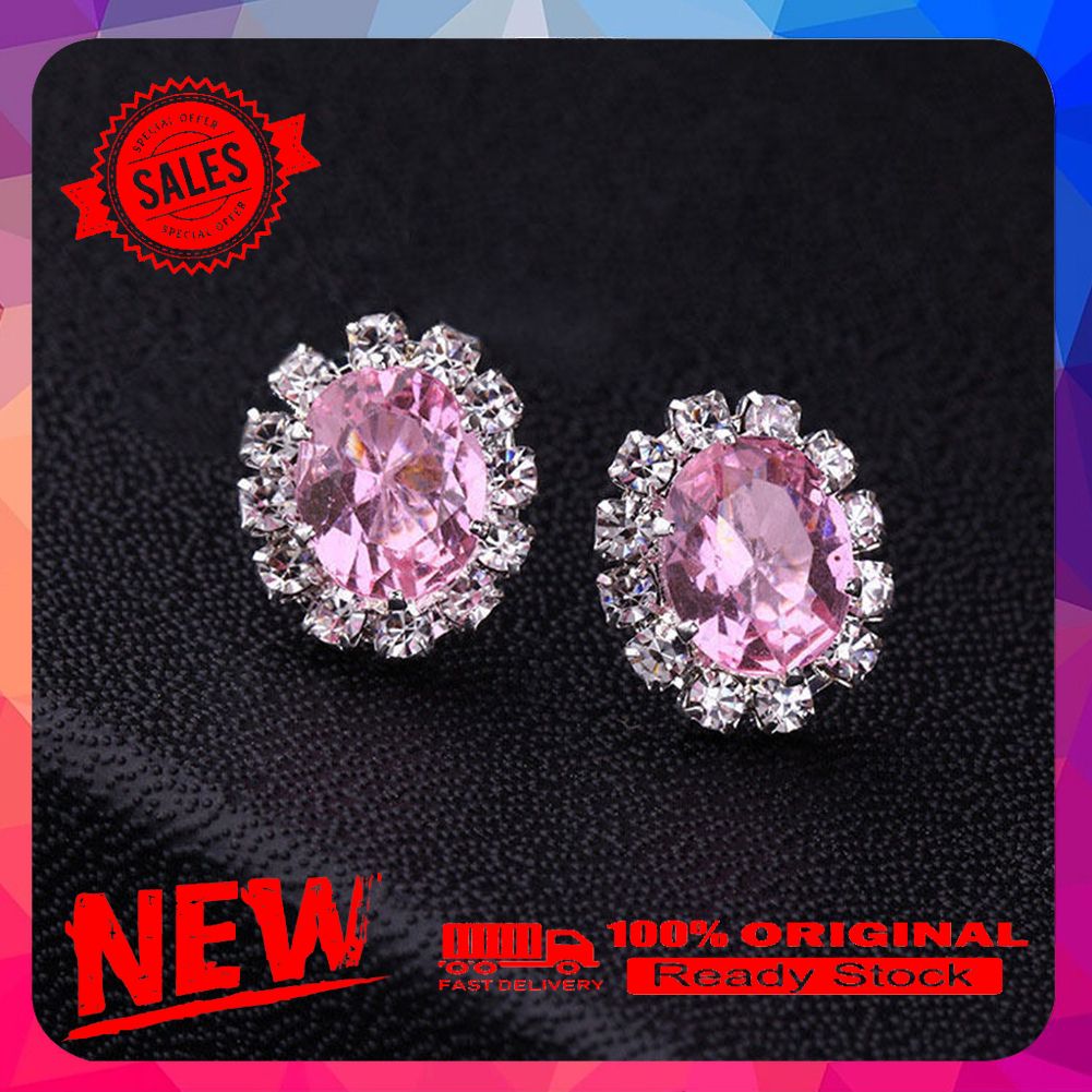 Fashion Women Lady Elegant Rhinestone Flower Ear Stud Gift