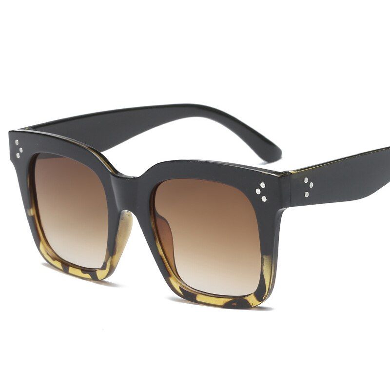 Black LeopardRBRARE Square Sunglasses Women 2021 Vintage Oversized Sunglasses Retro Sunglasses Luxury Brand Sun Glasses Gafas De Sol Mujer