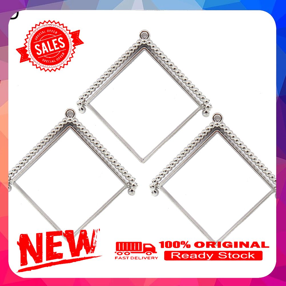3Pcs 360 Degree Rotation Rhombus Epoxy Alloy Frame DIY Jewelry Accessories Gift