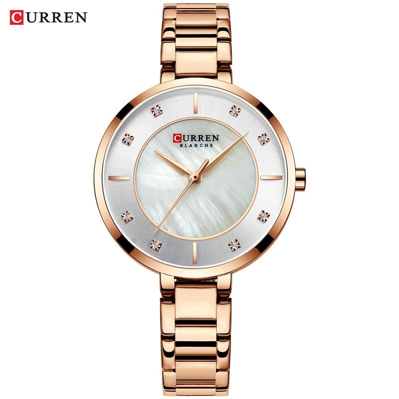 CURREN Watches Women Luxury Crystal Rhinestone Quartz Watch for Ladies Romantic Gift Waterproof Clock Female Stainless Steel