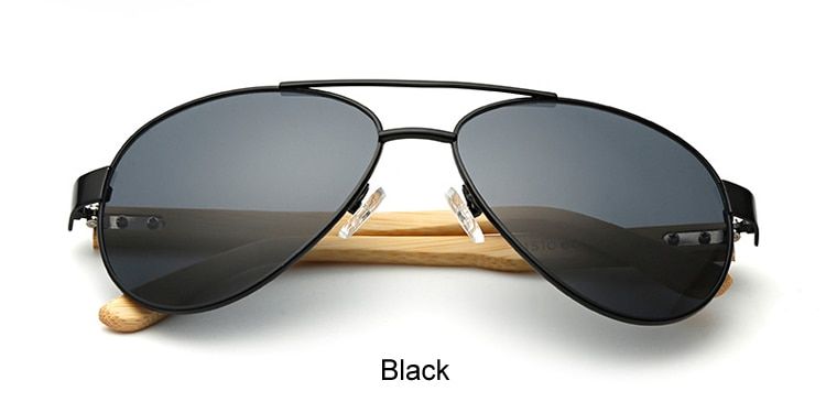 Ralferty Vintage ot Wood Sunglasses Men Women UV400 Gradient Sun Glasses Driver Srt Eyewear  Bamboo Sunglass K1510-Black-picture color