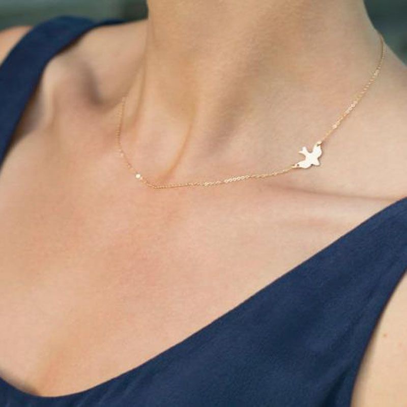 NEW Jewelry Simple Alloy Birds Necklace Clavicle Chains Charm Womens Fashion Jewelry Colar Maxi Necklace For Women Hot