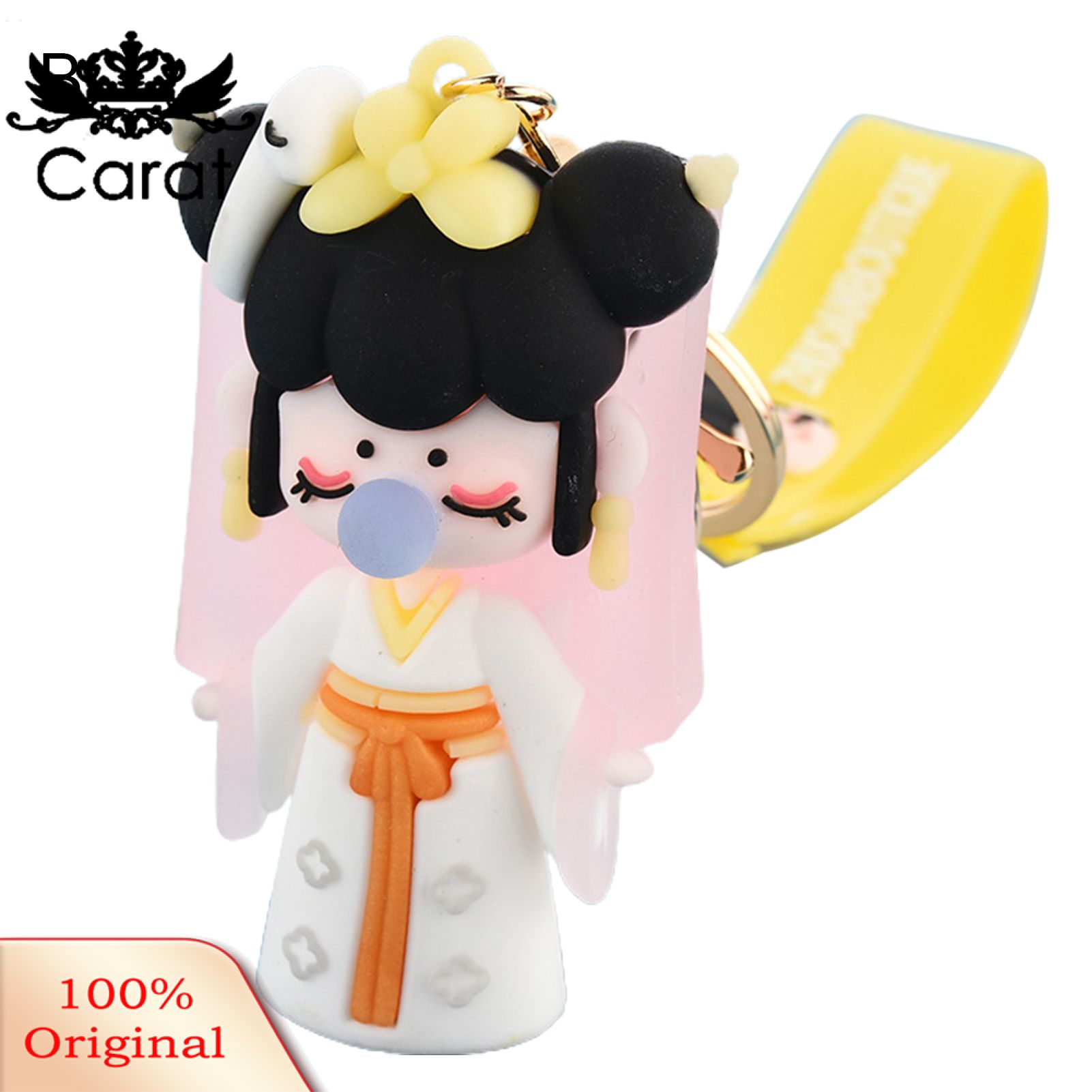 Chinese Ancient Pale Cartoon Lady Fairy Car Key Holder Bag Pouch Decor Pendant
