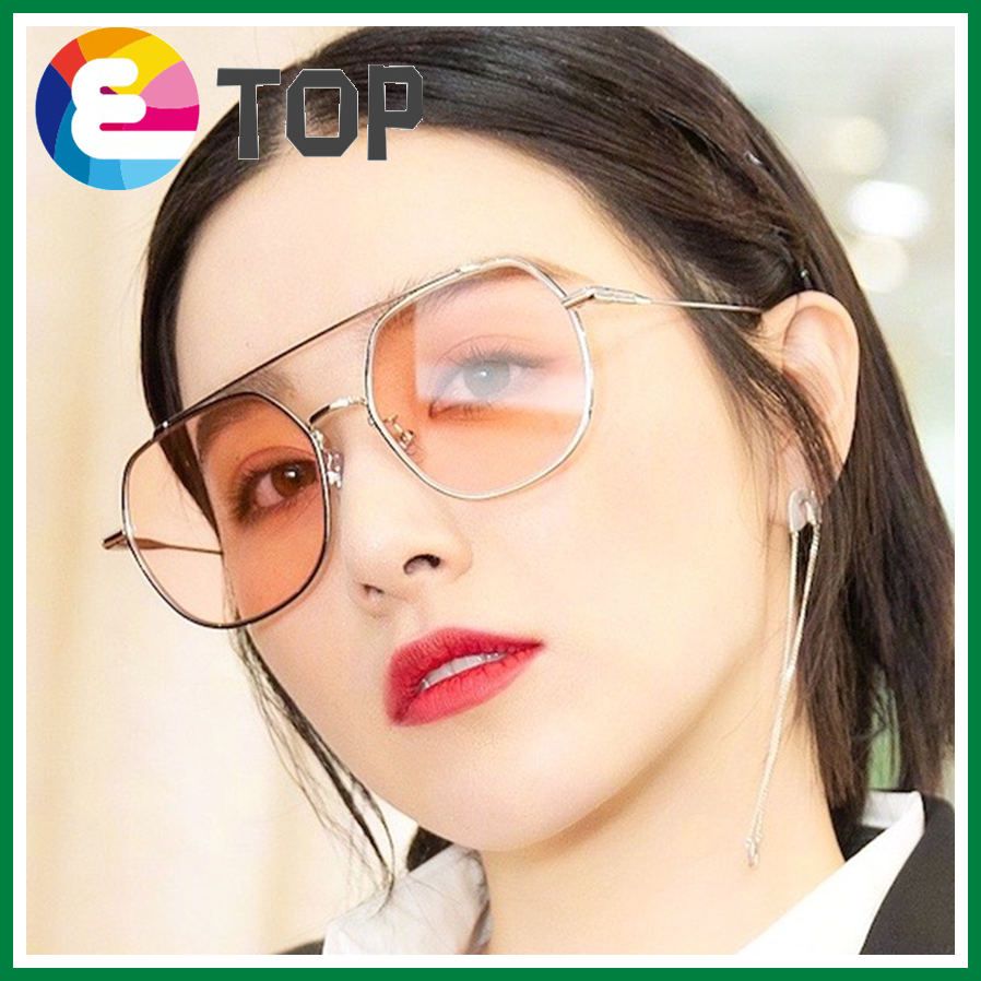 Polygonal Double Beam Sunglasses Kan Qingzi Metal Retro Sunglasses European and American Ocean Film Sunglasses