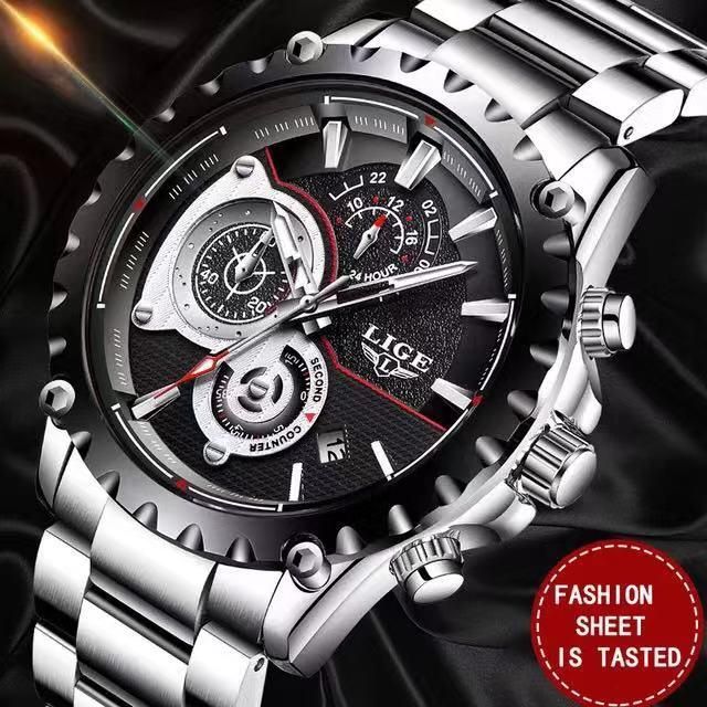 LIGE 9842A Men Fashion Waterproof Chronograp Army Military Sports Watch