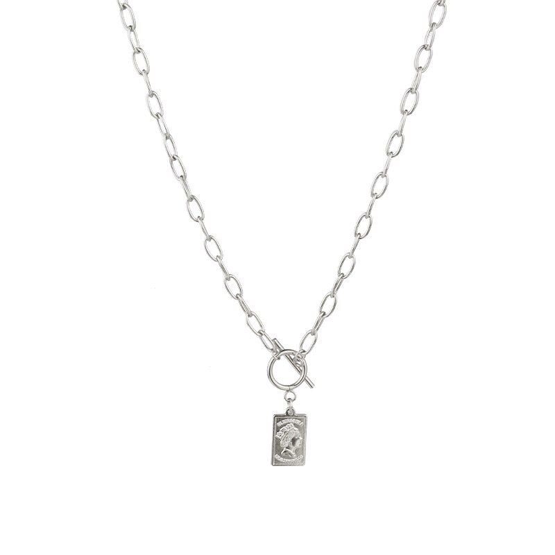 MWM heart women necklace Stainless Steel Multilayer Lover Lock Pendant Vintage Wedding Punk Necklace Pendants For Women Gift