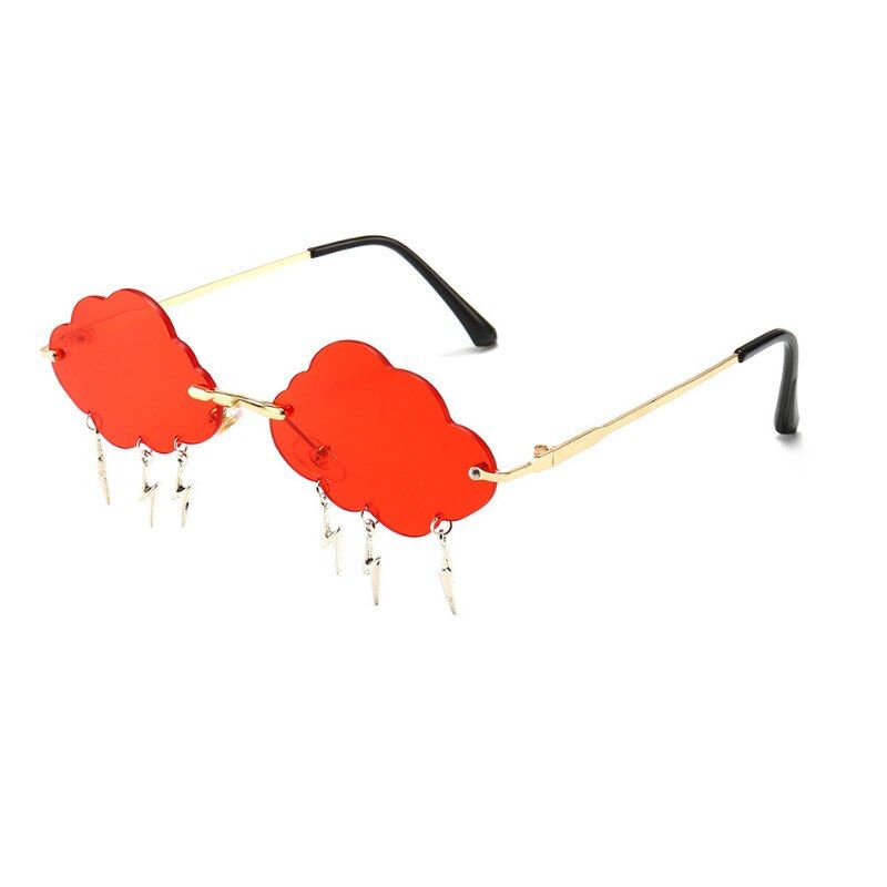 RedZUEE Fashion Sunglasses Women Vintage Clouds Tassel Steampunk Sunglasses Men Frameless Punk Glasses Shades UV400 Sunglasses