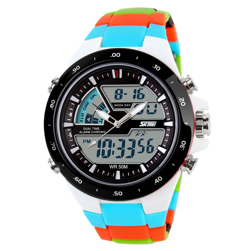 SKMEI Men Sports Watches Fashion Casual Men s Watch Digital Analog Alarm 30M Waterproof Multifunctional(null)