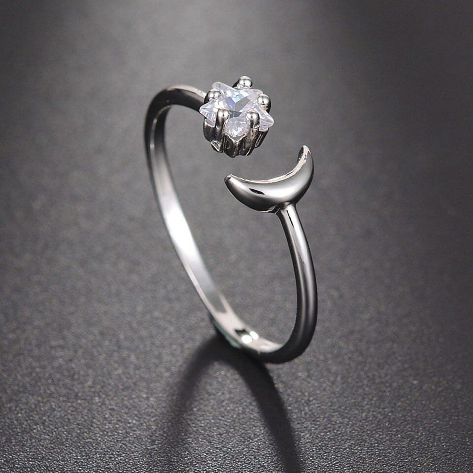 Concise Unisex Fashion  Adjustable Opening Stainless Steel Ring Silver Color Trendy Wedding Rings Jewelry For Women