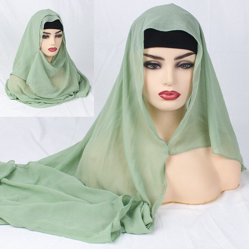 Double Loop chiffon hijab scarf femme musulman shawls and wraps head scarves muslim headscarf malaysia hijab female foulard