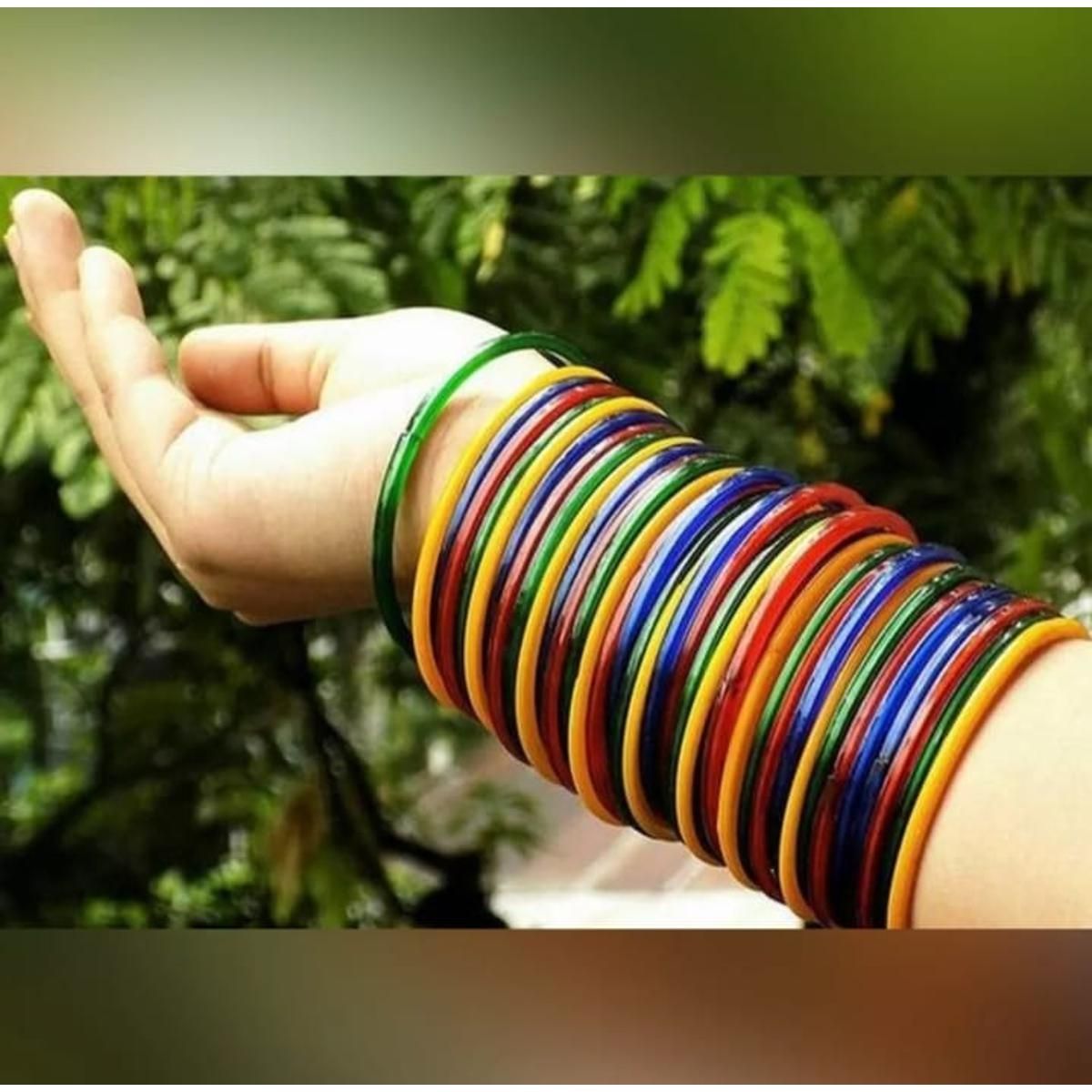 Multi Colour Reshmi churi For Women 24 Pieces