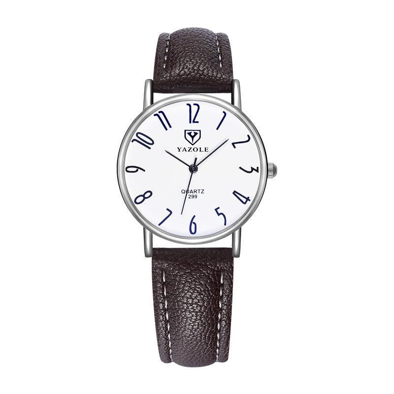 【BestGO】Korean Waterproof Business Belt Watch Men'S Classic Couple Men'S And Women'S Table Thin Blue Watch Men Women Watches Bayan Kol Saati Smart Mens Top Brand Luxury Ladies Reloj Saat Horloges Mannen Automatic Digital Sport Montre Femme