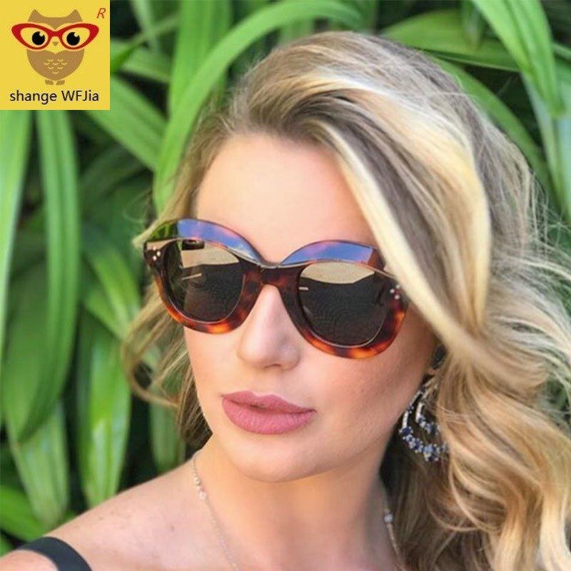 dark green v grayBrand Retro Cat Eye Sunglasses Women Luxury Brand Designer Sun glasses Female Rivet Shades Big Frame Style Eyewear Ocu