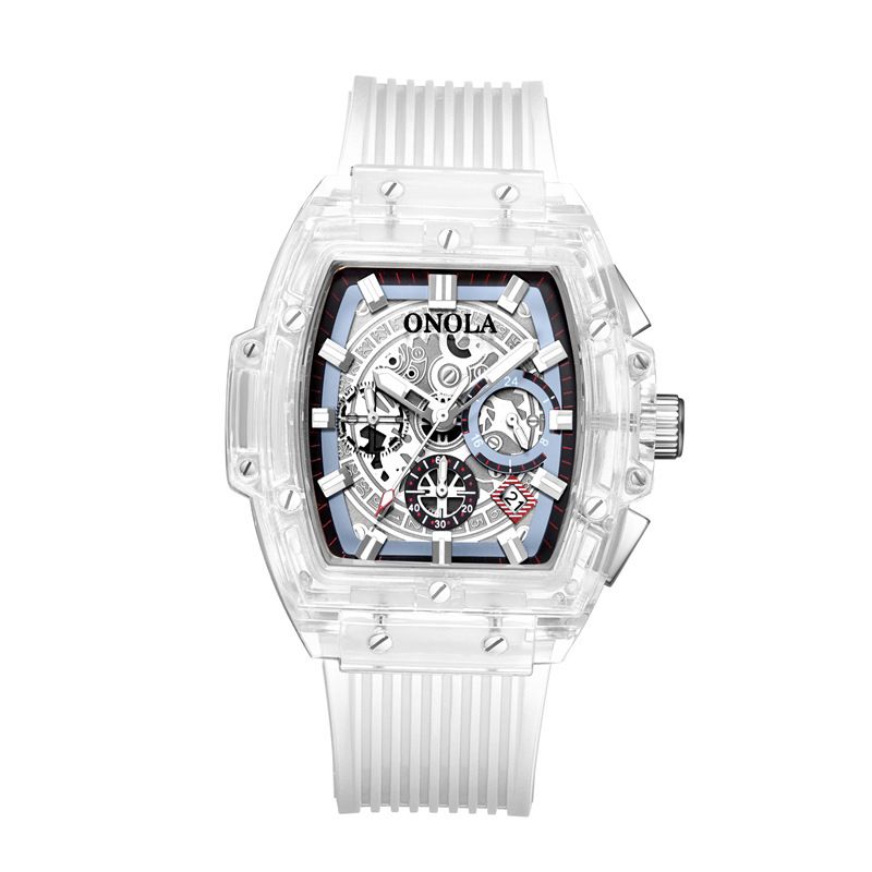 ONOLA ON6811 Quartz Watch Multifunction Luminous Display Waterproof Transparent Case Design