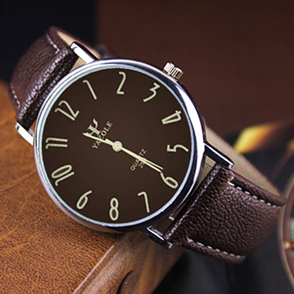 Unisex Casual Business Style Leather Strap Waterproof Classic Watch