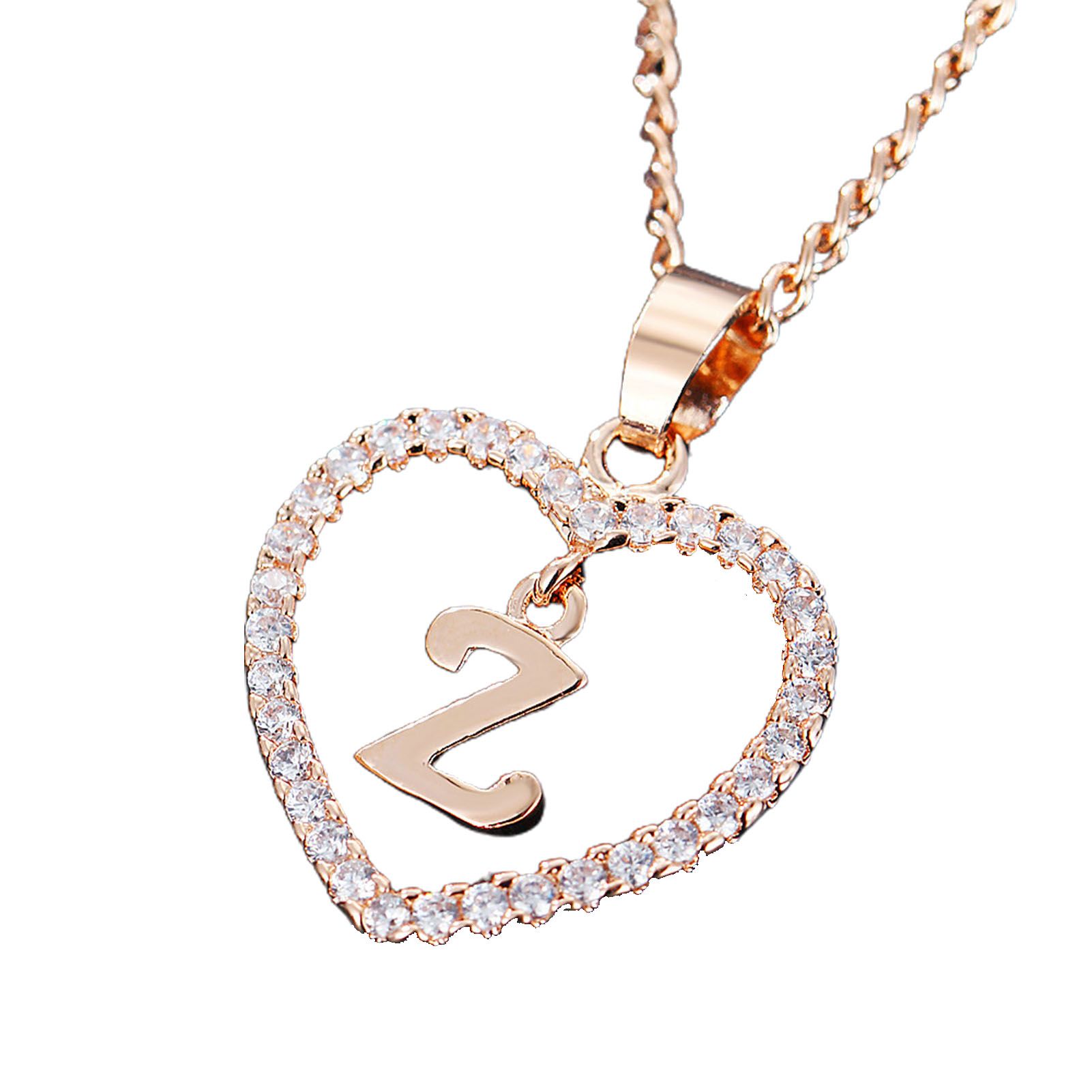Charm Neckle Extension Chain 26 Letters Heart Pendant Neckle