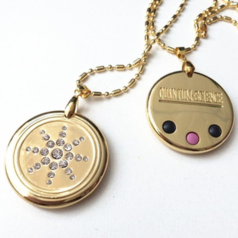 EBUTY Gold Pendant Metal for Men Necklace with Health Energy Balls Drop Shipping