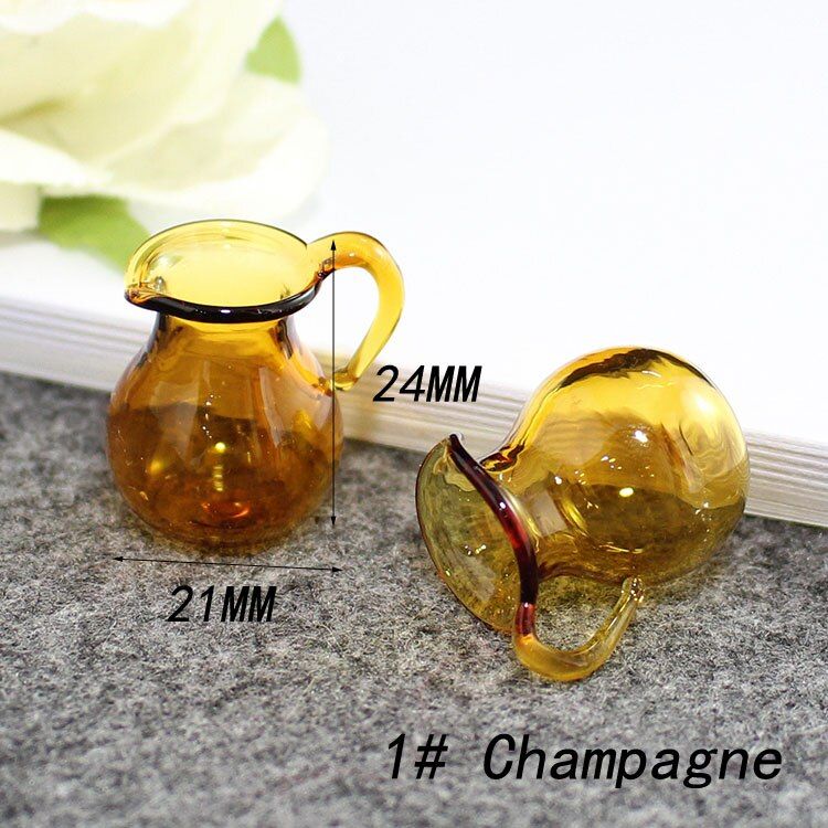 2PCS Coffee Maker wishing Glass Bottle Small teapot Glass Pots with jewelry findings DIY Handmade Glass Bottle