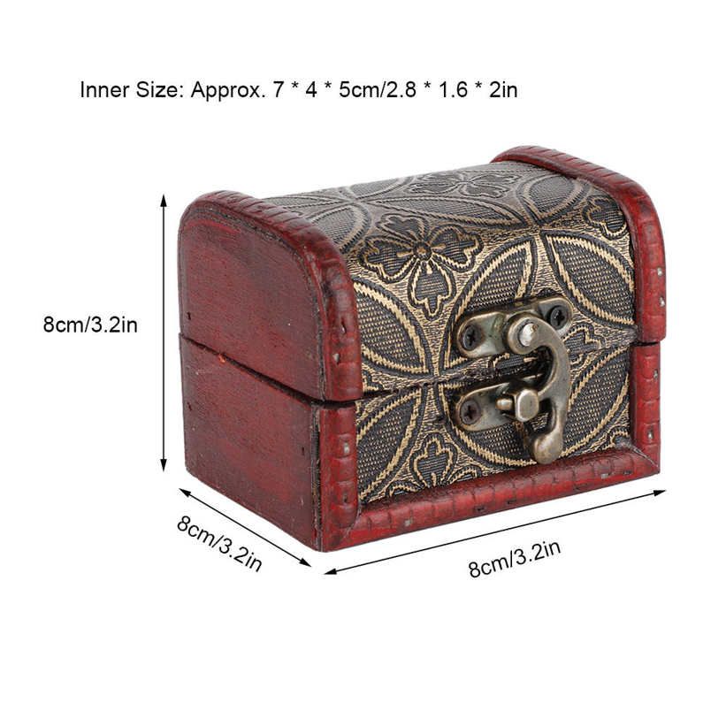 Antique Retro Wood Jewelry Storage Box Ring Bracelet Necklace Organizer Gift