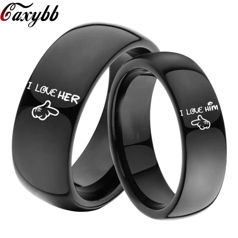 Couple Ring for Lovers Romantic Gift I Love Her & I Love Him