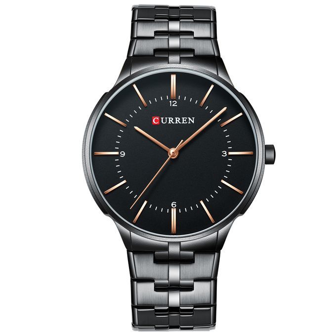 CURREN 8321 Black Stainless Steel Analog Watch For Men - Black