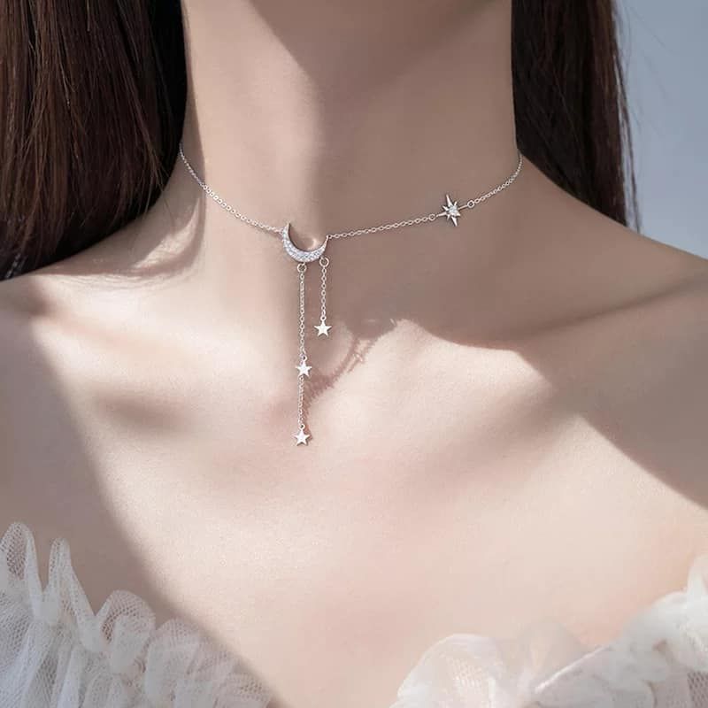 Exquisite Green Zircon Clavicle Chain Necklace Choker Necklace for Women Gifts Jewelry Vintage Design Necklace