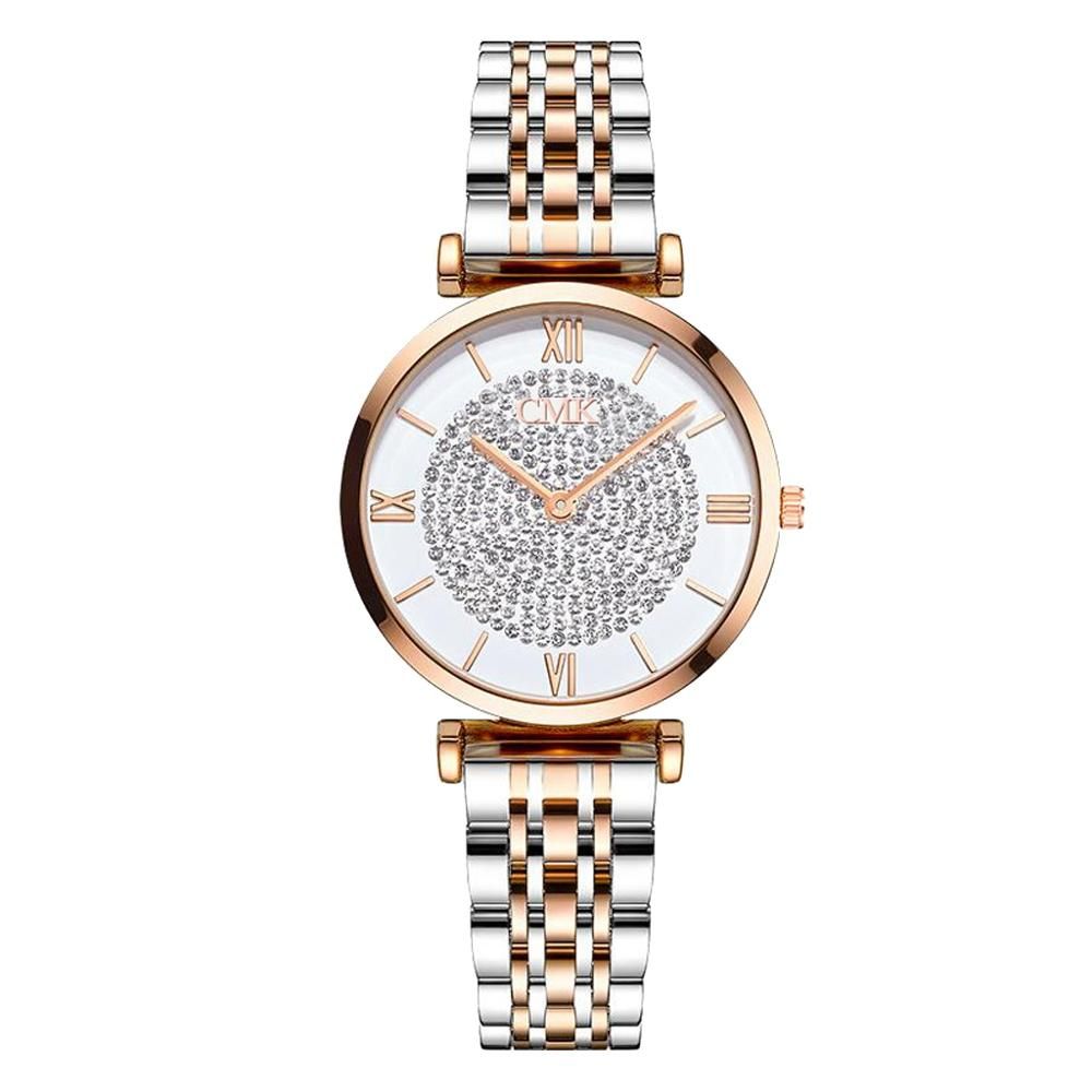 Luxury Women Stainless Steel Watches Diamond Ladies Bracelet Quartz Wristwatch Rose Gold Simples Mesh Strap Female Quartz Watch