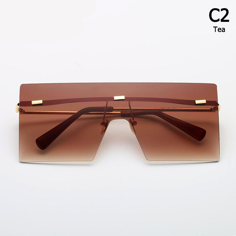 C2JackJad 2021 Fashion Cool Square Shield Future Style Sunglasses Unisex Rimless Brand Design Sun Glasses Oculos De Sol 4233