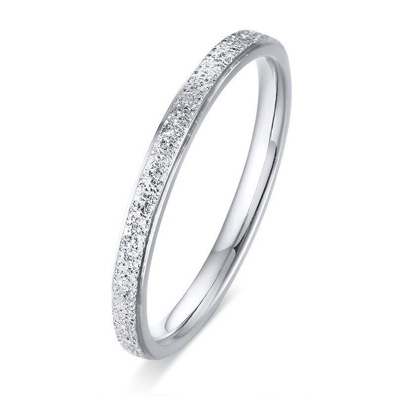 Matt Thin Ring For Women Silver Color Charm Female Ladies Gifts US Size 4 To Size 9