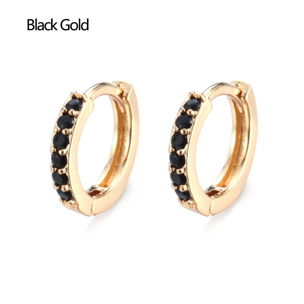 1Pair Colorful CZ Earrings Zircon Cartilage Ear Stud Huggie Punk Ear Ring Nose Ring Body Jewelry Women Men Fashion Accessories