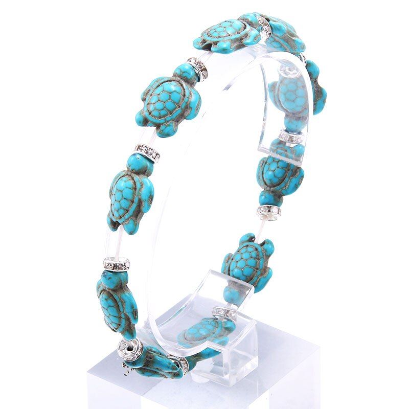 Hottest charm Natural Stone Beads Bracelet Charm Blue Pendant Strand Bracelets Bangles Women Fashion Jewelry