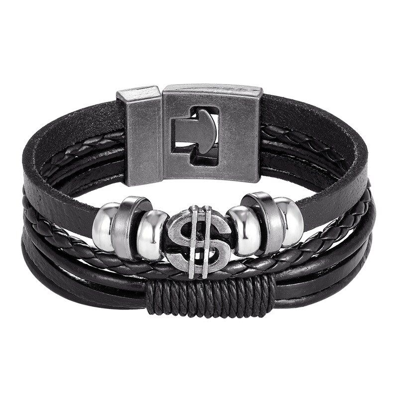 2019 Lucky Vintag Simple Bracelets for Women Men Jewelry Colorful Multi-layer Braided Leather Wrist Band Bracelet Bangles