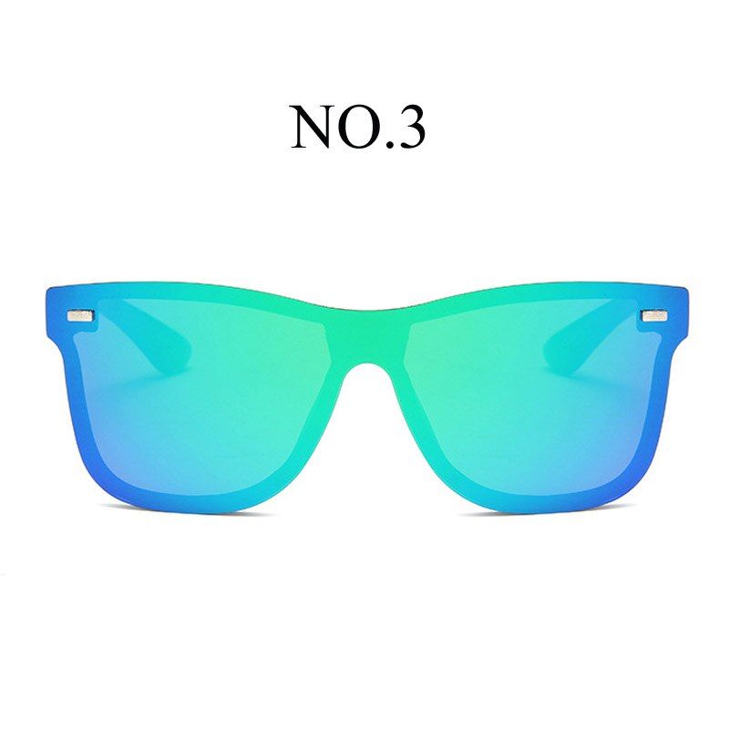 32021 Classic Rimless Square Sunglasses Men Luxury Brand Designer Flat Top One Piece Sun Glasses Unisex Mirror Driving Shades