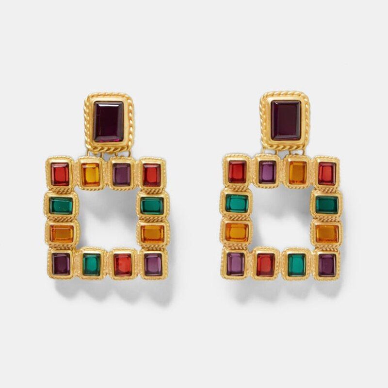 Best Lady Fashion Summer ZA Drop Earrings for Women Bohemain Flower Colorful Fish Dangle Leaf Earrings Jewelry Wedding Party INS