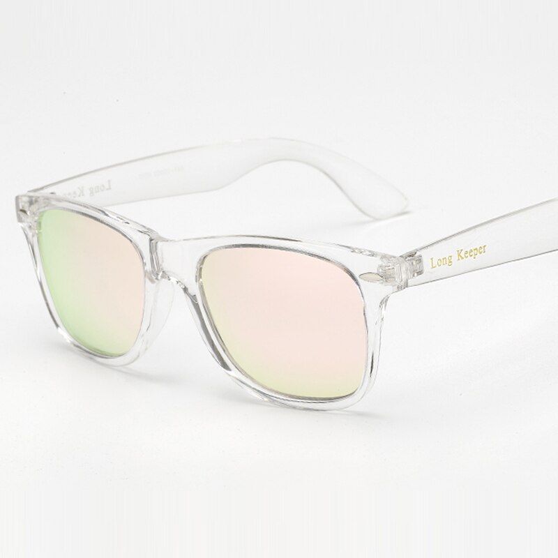 ClearPinkClassic Polarized Sunglasses Men Brand Design Driving Square Frame Sun Glasses Goggle Clear Gafas De Sol With Logo Long Keeper