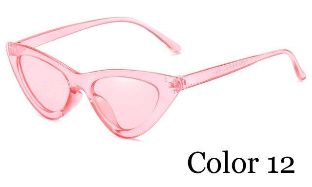 Color 122020 LVVKEE Fashion Small Eyes Cat's Eyes Women's Sunglasses Women Vintage Gradient Sun glasses Shades Female UV400 Sunglass