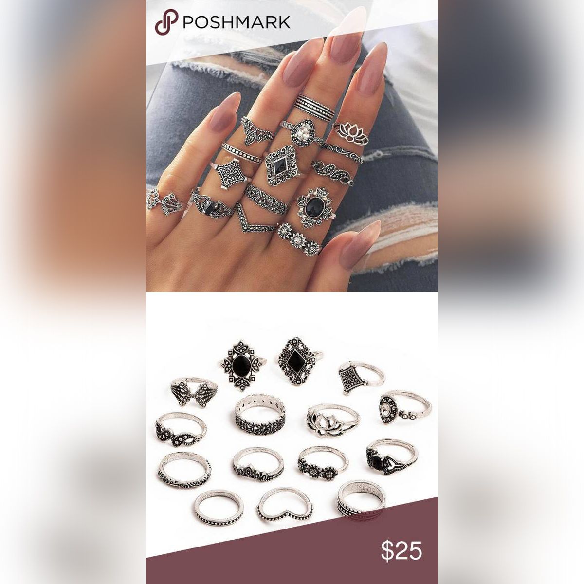 15 pieces set  rings for women