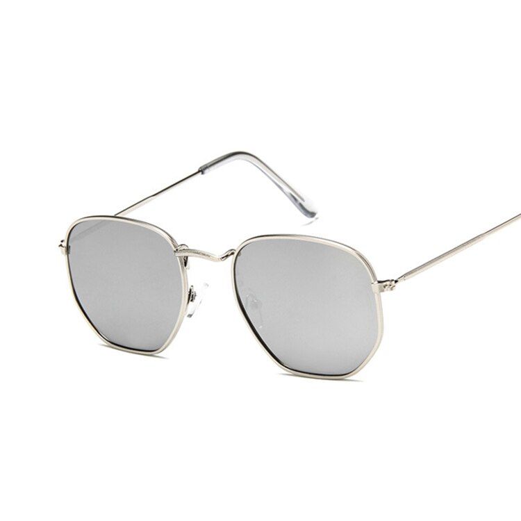 NO.3 Silver SilverVintage Blue Lenses Square Sunglasses Women Shades Silver Frame Clear Sun Glasses Female Green Ladies Glass AABD04