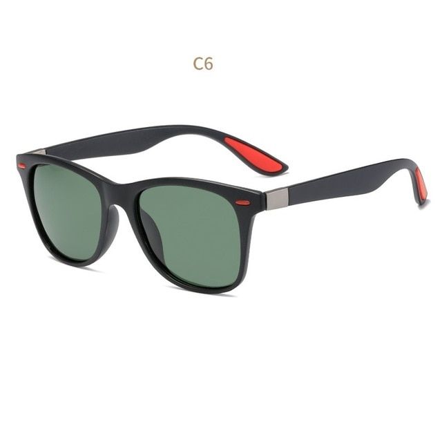 Classic Polarized Sunglasses Men Women  Design Driving Square Frame Sun Glasses Male Goggle UV400 Gafas De Sol-C6 Black Green-MULTI