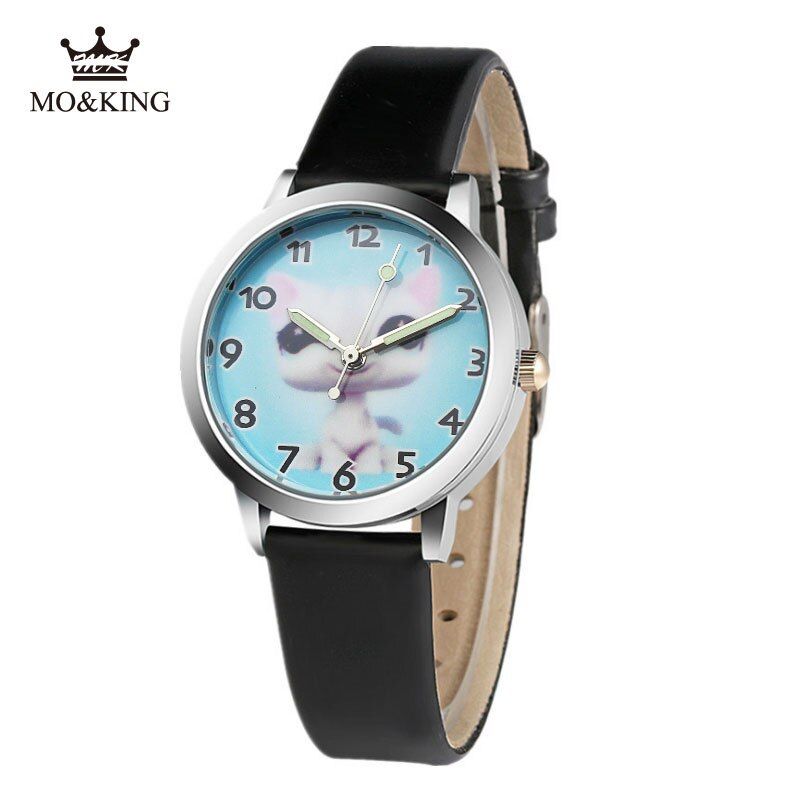 Children Watch Extraterrestrial Leather Strap Quartz Dial Watches Kids Wrist Watches for Boys Girls Xmas Gifts Cartoon Watch