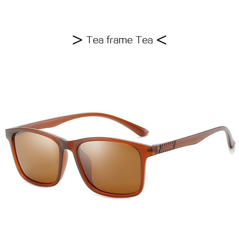 Tea frame tea2021 TR90 Square Frame Polarized Sunglasses Men Designer Sun Glasses Driving Eyewear Black Classic Glasses Shades Women