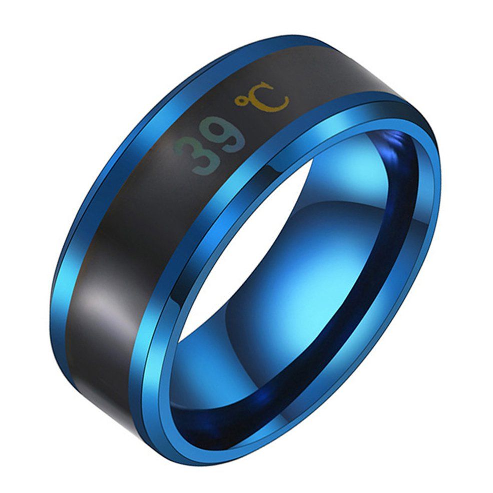 Intelligent Temperature Pair Ring Smart Temperature Ring Titanium Steel
