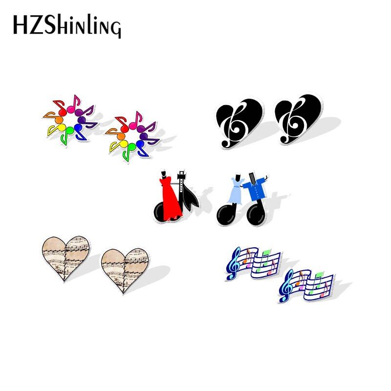 2019 New Musical Notes Earring Shrinky Dinks Earring G-Clef Acrylic Earrings Love Music Note Epoxy Resin Earrings Gifts