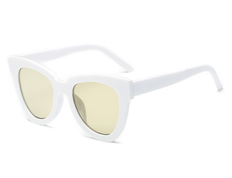 White YellowFashion Cat eye Sunglasses Women Luxury Brand Designer Vintage Sun glasses Female Glasses For Women Gafas de sol uv400