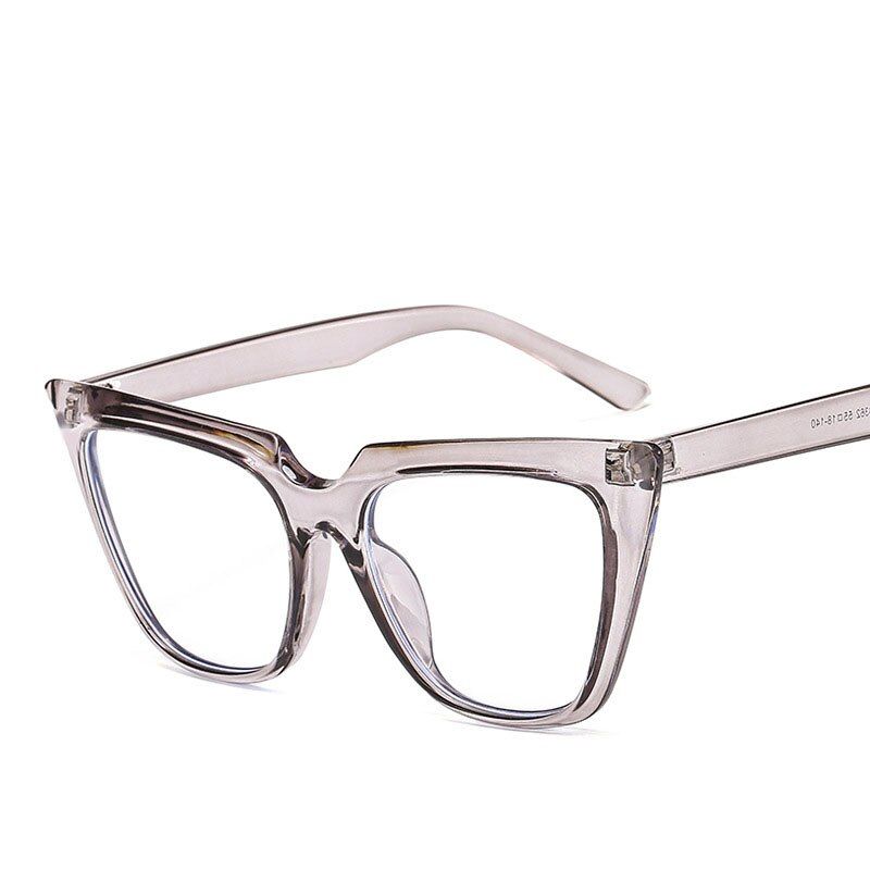 Gray-TRBROVO Luxury Cateye Sunglasses Women Retro Sunglasses Women Designer Glasses For Women/Men Transparent Oculos De Sol Feminino