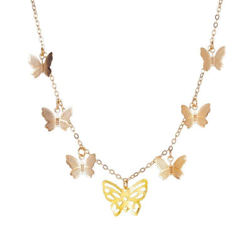 Modyle Bohemian Cute Butterfly Choker Necklace For Women Gold Silver Color Clavicle Chain 2020 Fashion Female Choker Jewelry
