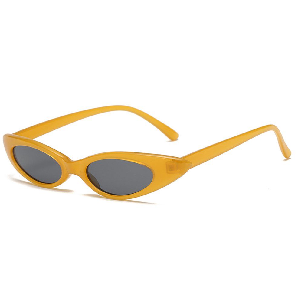 Men Women UV Protective Sunglasses Sport Driving Cycling Eyewear Glasses - Yellow Frame Black Gray Piece S8017